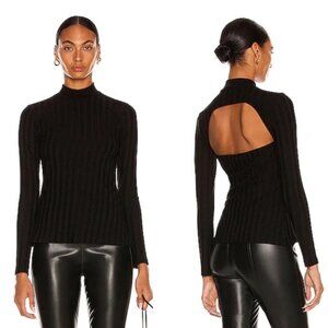 New Jonathan Simkhai Janelle Sweater Ribbed Knit Top Fitted Cut Out Blouse Shirt
